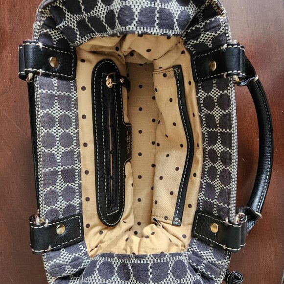 KATE SPADE NEW YORK DOT NOEL SMALL  LEATHER AND FABRIC HAND BAG. - Picture 8 of 8